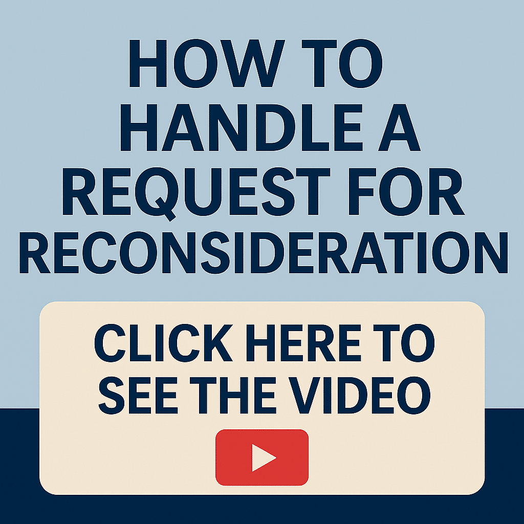 Video: How to Handle a Request for Reconsideration