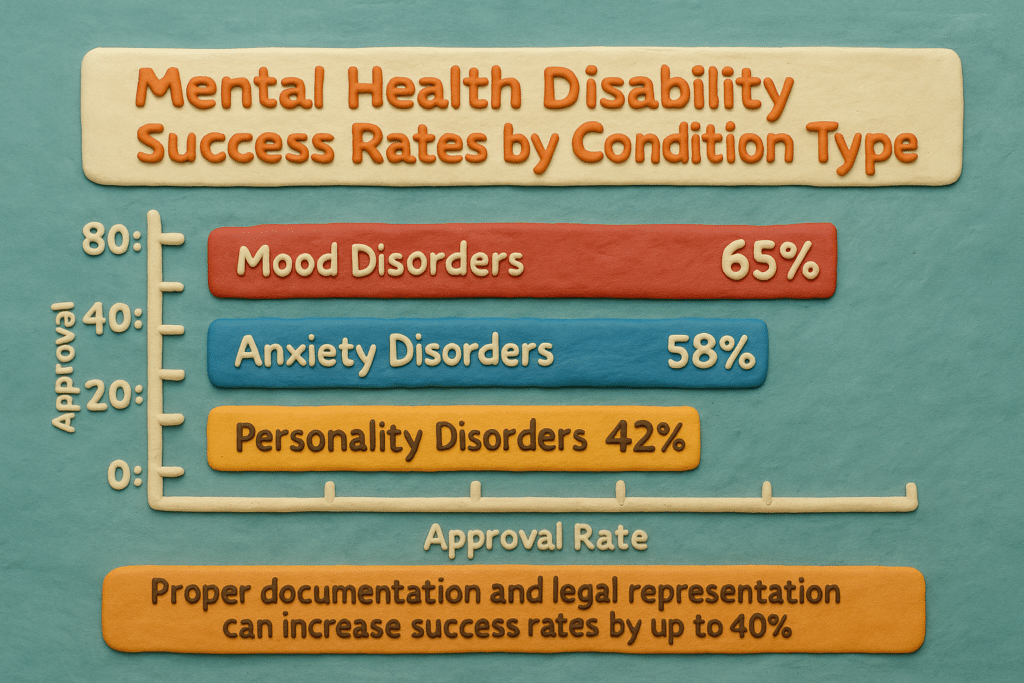 Mental Health Disability Success Rates by Condition Type