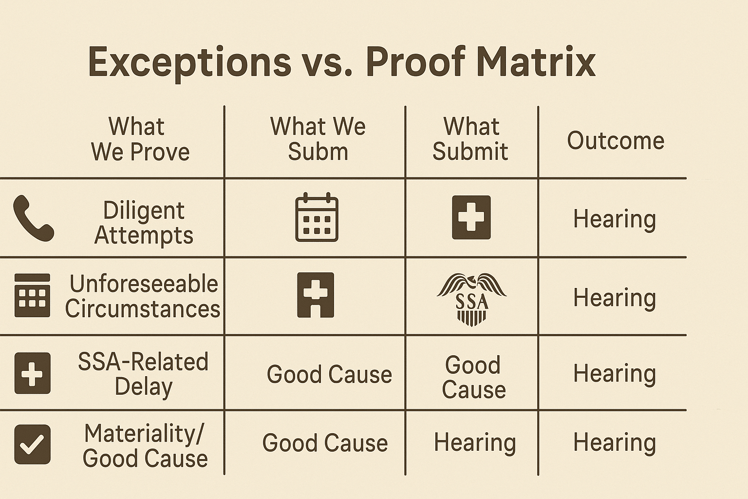 Exceptions vs Proof Matrix